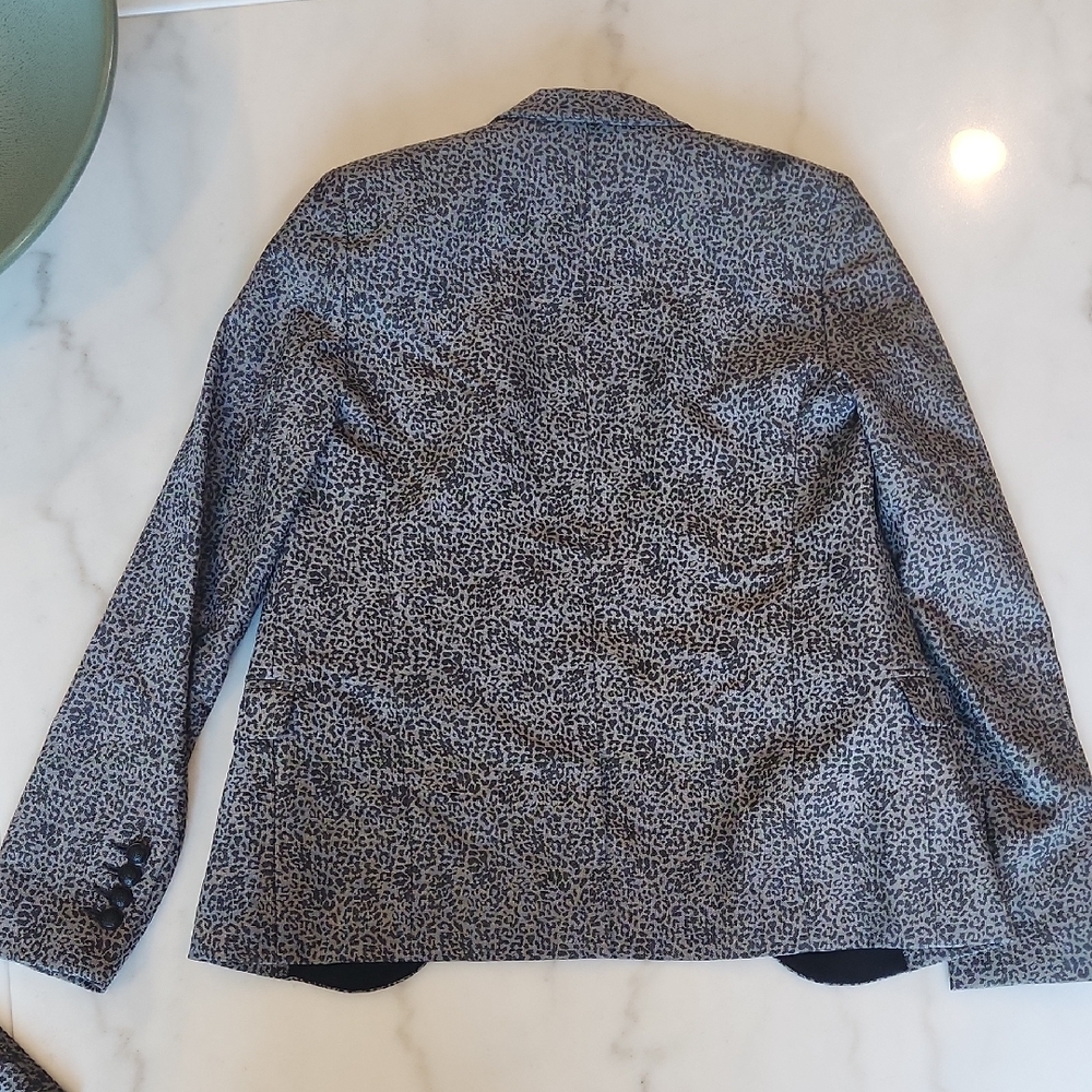 The Kooples Gray Leopard Blazer And Pant Set, Size 2 - Picture 7 of 14